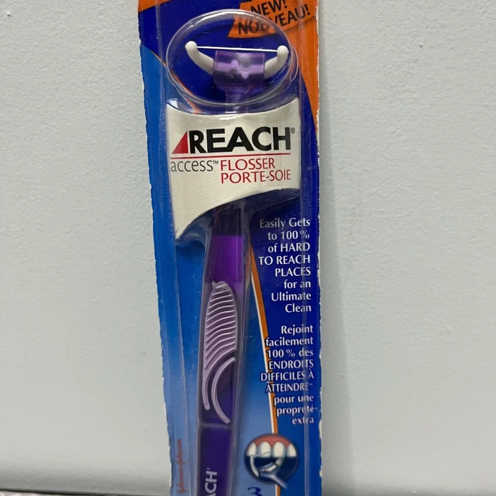 Reach Access Flosser Purple Dental Tool with 3 Disposable Heads New 2005 NOS